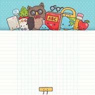 Cute cartoon characters Back to school background N12