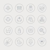 Baby line icon set N14