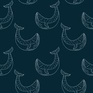 Seamless pattern with whales N2