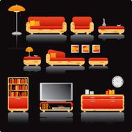 living room in wooden version
