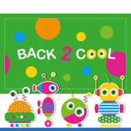 cute robot schoolchildren greeting card N3