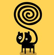 cat with spiral tail