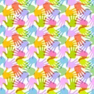 Seamless Pattern Print of Hands N4