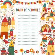 Children&#039;s school background with houses