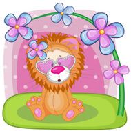 Lion with flowers N3