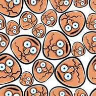 Faces seamless background vector cartoon style pattern N7