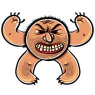 Angry cartoon monster with stubble vector illustration N3