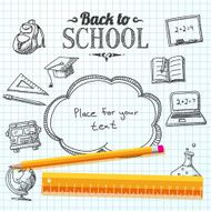 Back to school message on paper with speech bubble for