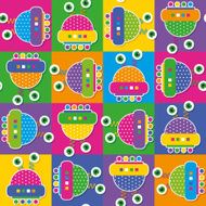 colorful robots collection pattern N2