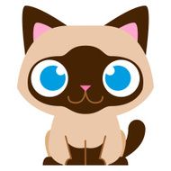 Cartoon Adorable Little Cat Isolated Illustration N9