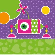 cute robot greeting card N13