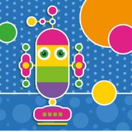 cute robot greeting card N14