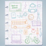 Set of different school items N10