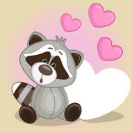 Raccoon with hearts N3