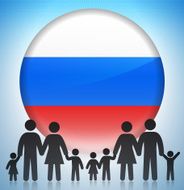 Russia Family Concept Stick Figures