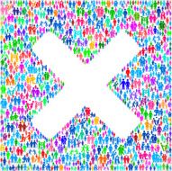 X Sign on vector family pattern Background N2