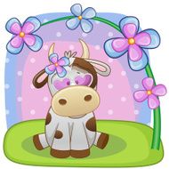 Cow with flowers N5