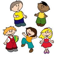 Vector hand drawn set - happy multi racial children N2