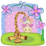 Giraffe with flowers N2