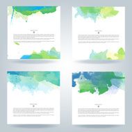 Set of vector watercolor template N37