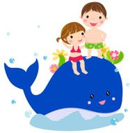 Kids and whale