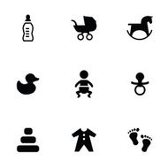 baby 9 icons set