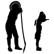 Vector silhouette of the woman N7
