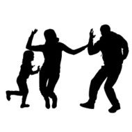 Vector silhouette of a family N127