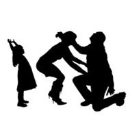 Vector silhouette of a family N128