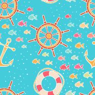 cute seamless marine background - 2