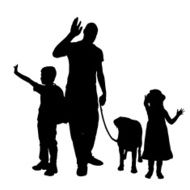 Vector silhouette of a family N131