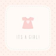 It&#039;s a girl greeting card with cute litlle dress