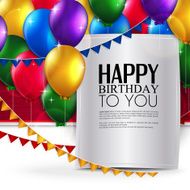 Vector birthday card with balloons and text N18