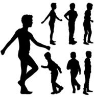 Vector silhouette of boy N75