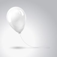 White balloon isolated on gray