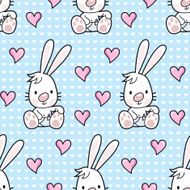 baby bunny seamless pattern cartoon