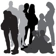 Vector silhouette of a pregnant N2