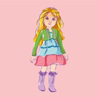 Illustration doll with blond hair