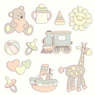 Baby shower Cute paper labels N2