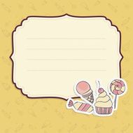 Greeting card with hand drawing candies N2