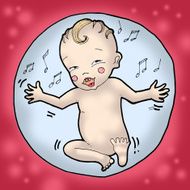 Baby dancing in a bubble N2