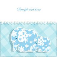 Baby card with elephants N2