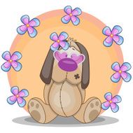 Dog with flowers N12