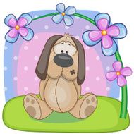 Dog with flowers N13