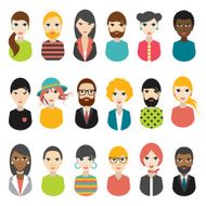 Big set of avatars profile pictures flat icons Vector illustration N2