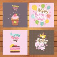 Happy Birthday card background with cupcake N2