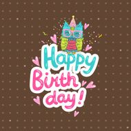Happy Birthday greeting background with an owl N19