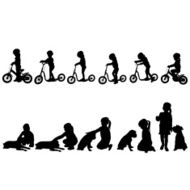 Vector silhouette of child N59