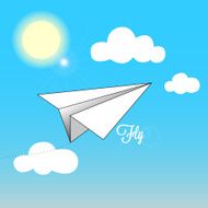 origami paper airplane flies on blue sky during sunny day