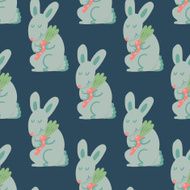 Forest friends collection Cute rabbit holding carrot